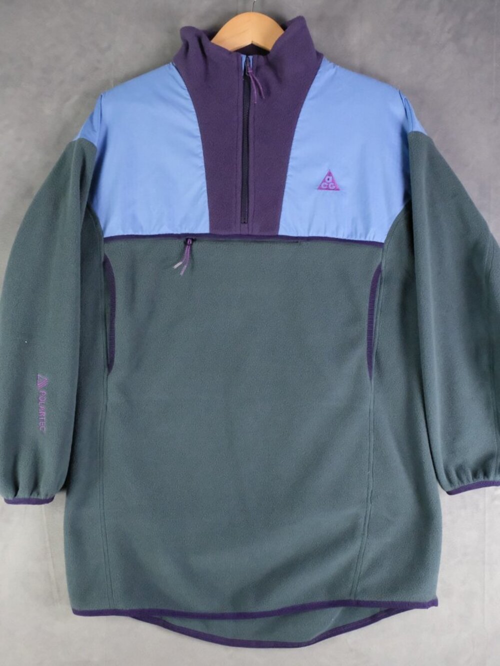 Acg Jacket Youths Extra Large Green Fleece Wolf Tree Quarter Zip Anorak fd2872